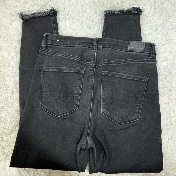 American Eagle Black Curvy Hi-Rise Jeggings 10 Short - Picture 5 of 7
